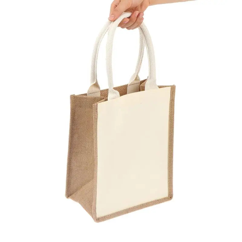 Reusable Jute Tote Bag | Beach, Grocery & Gift Shopping Bag