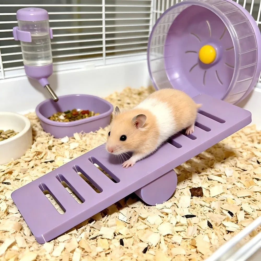 Colorful Hamster Seesaw Toy | Rodent Cage Puzzle & Exercise