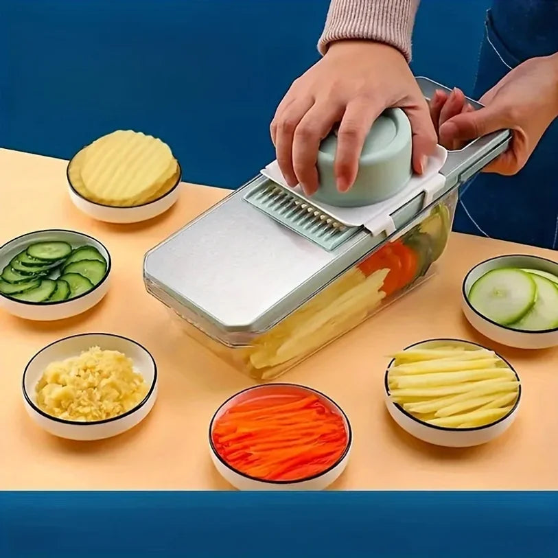 7-Piece Vegetable Slicer & Grater Set – Interchangeable Blades
