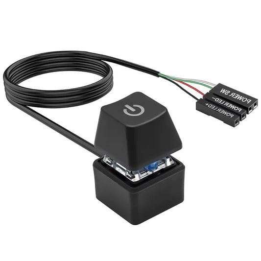 PC External Power Button Blue LED Switch – 2m Cable PC Power Switch Peaceful Pleasures Health and Wellness
