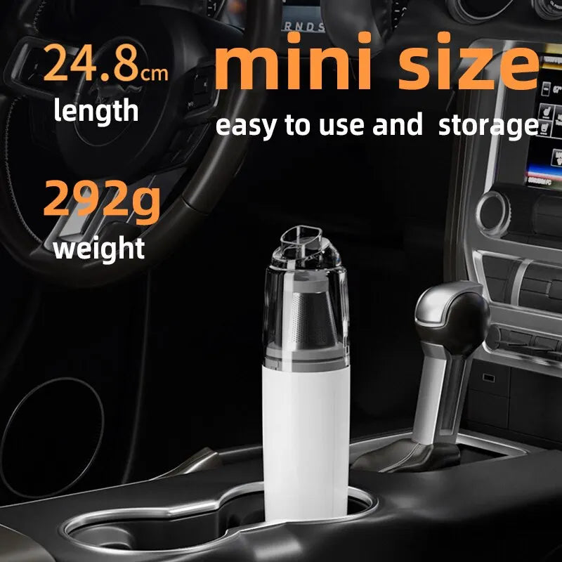 Vacuum Cleaner Mini Car Cleaning Powerful Suction Handheld Car Vacuum Cleaner Rechargeable for Car and Home Auto Vacuum Cleaner Peaceful Pleasures Health and Wellness