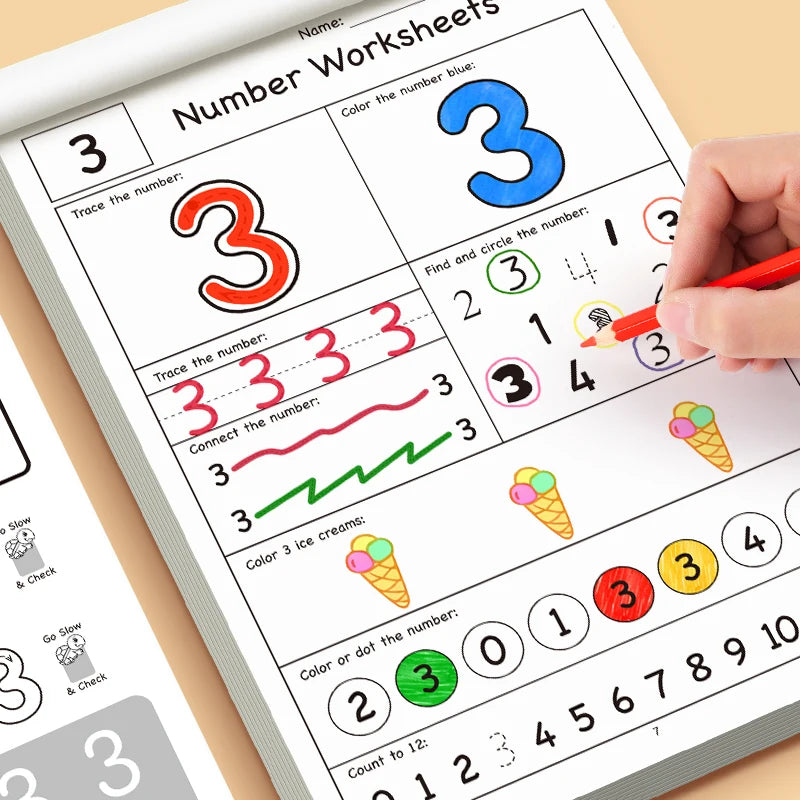 32Pages Digital Workbook Interactive Math Activity Book Preschool
