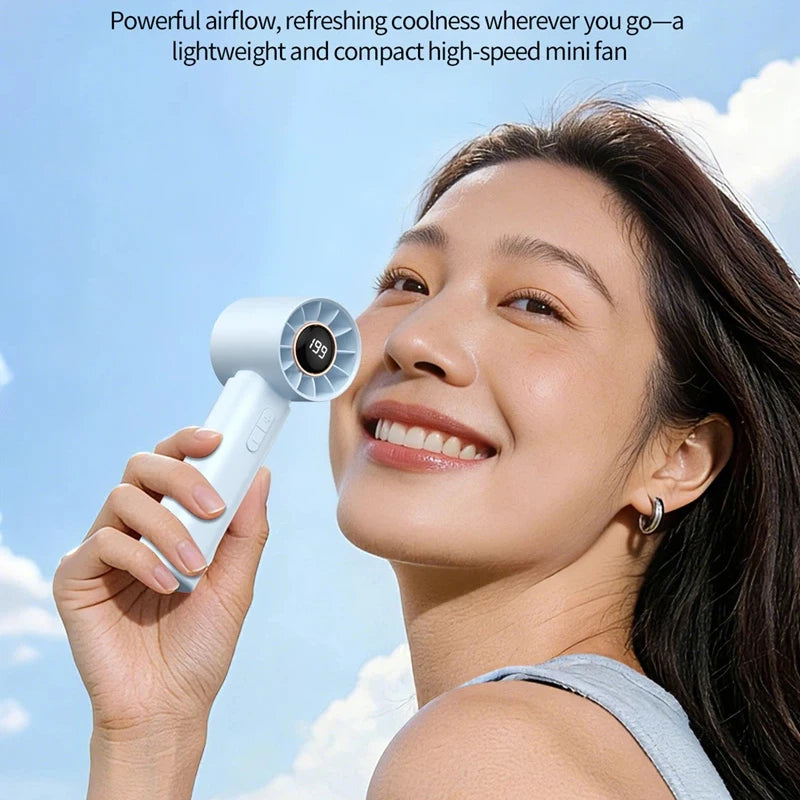 Lenovo Handheld Small Cold Air Fan High-speed Portable USB Rechargeable Mini Cooling Device for Summer Office Desktop Outdoor Peaceful Pleasures Health and Wellness