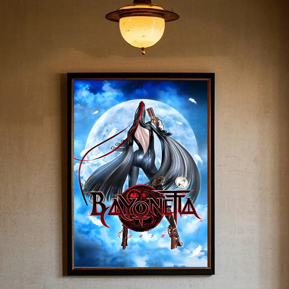 Bayonetta 3 Vintage Poster | HD Waterproof PVC Wall Art Gaming Wall Poster Peaceful Pleasures Health and Wellness
