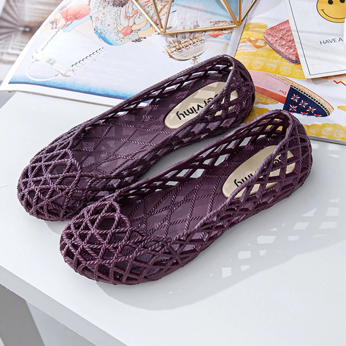 Women's Summer Casual Sandals Flat-Bottomed Comfortable Slip-On Shoes Gift for Christmas Birthday New Year Peaceful Pleasures Health and Wellness