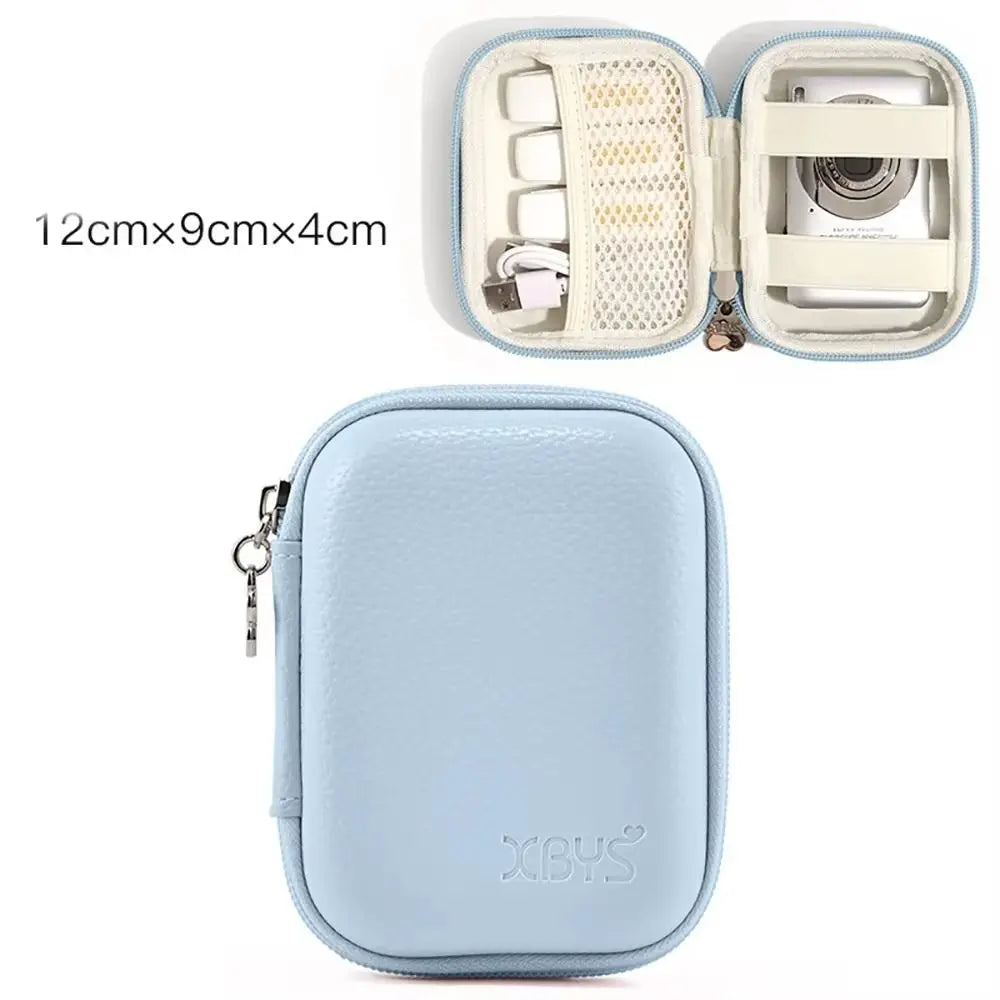 PU Leather Digital Camera Case Hard Shell Shockproof Cameras Storage Holder Earphone Data Waterproof Camera Carrying Bag SD Card Peaceful Pleasures Health and Wellness