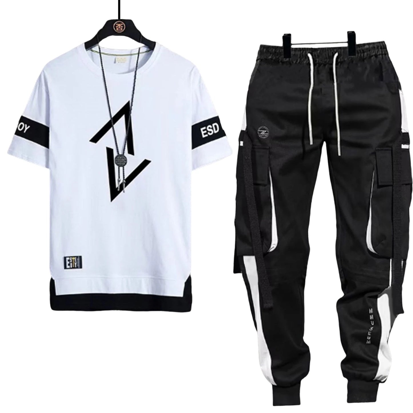2 Piece Top Pants Suit n Short-Sleeved T-Shirt Large Size Clothes for Sport Running Hiking Biking Peaceful Pleasures Health and Wellness