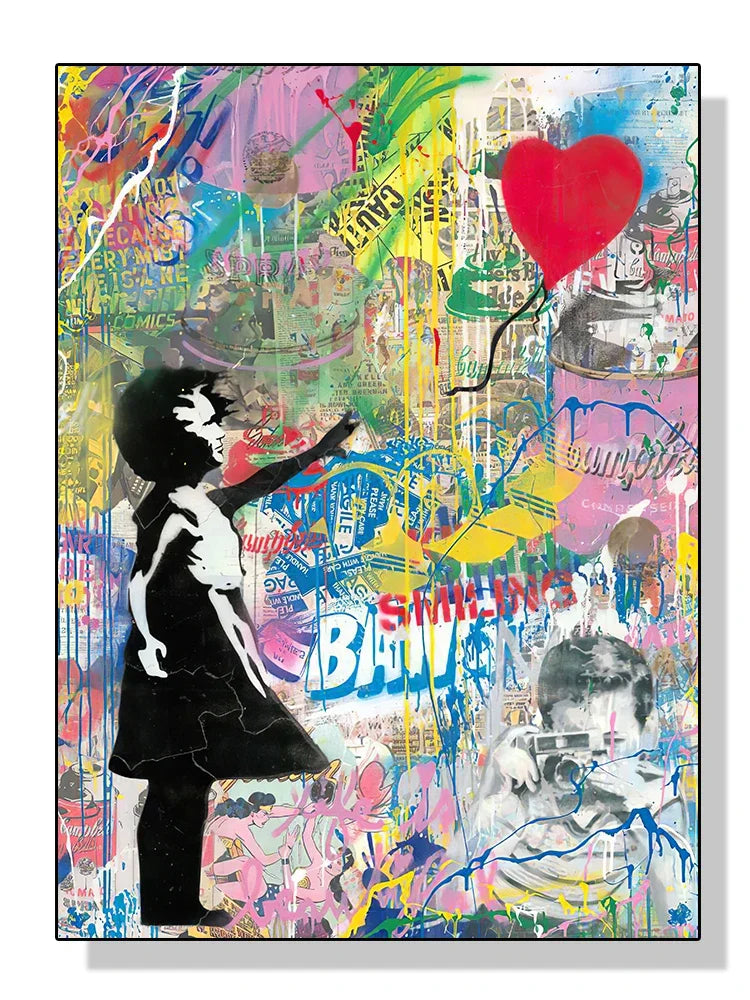 Banksy Graffiti Pop Art Canvas Wall Print | Street Art Poster