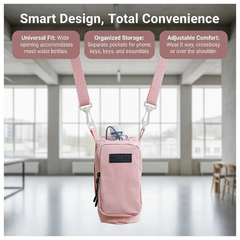 Insulated Water Bottle Carrier Bag with Adjustable Strap | Hiking