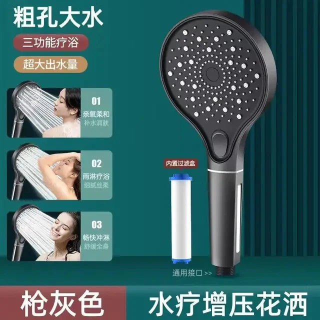 6-Mode High Pressure Handheld Shower Head with Filter & Stop