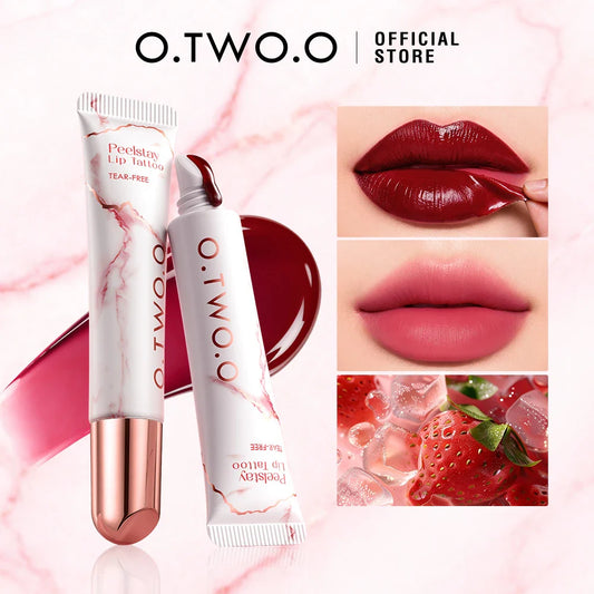 O.TWO.O Peel-Off Lip Stain | 48H Waterproof Color-Lock Lip Tint Peel-Off Lip Stain Oasis Select