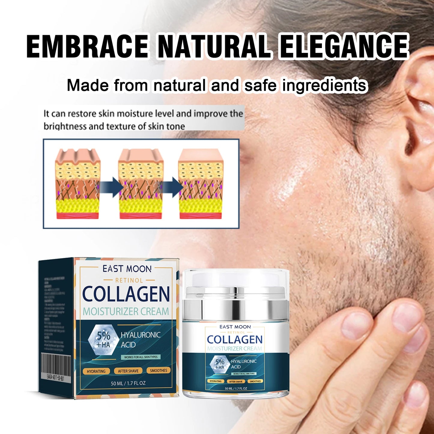 Men's Retinol Collagen Firming Face Cream – 1.7oz Moisturizer
