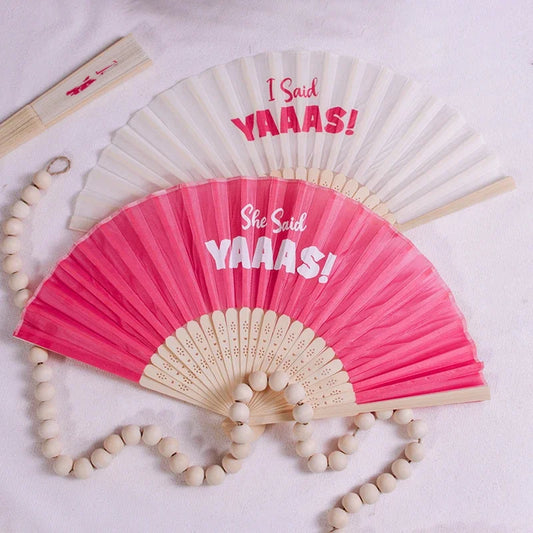 Bride Bridesmaid Hand Fan | Bachelorette Bridal Shower Gift Bridal Party Fan Peaceful Pleasures Health and Wellness