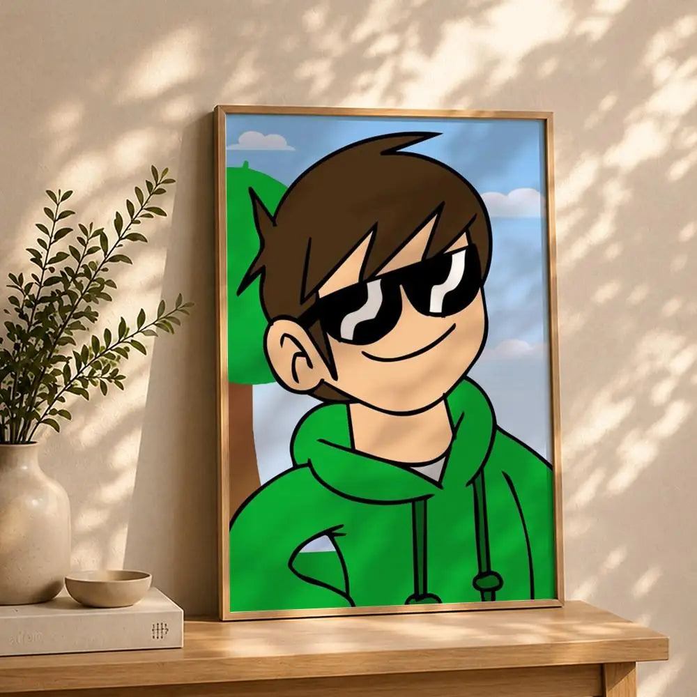 Eddsworld Cartoon Poster HD Self-Adhesive Waterproof Wall Art Wall Art Poster Peaceful Pleasures Health and Wellness White15 15X20cmNoframe