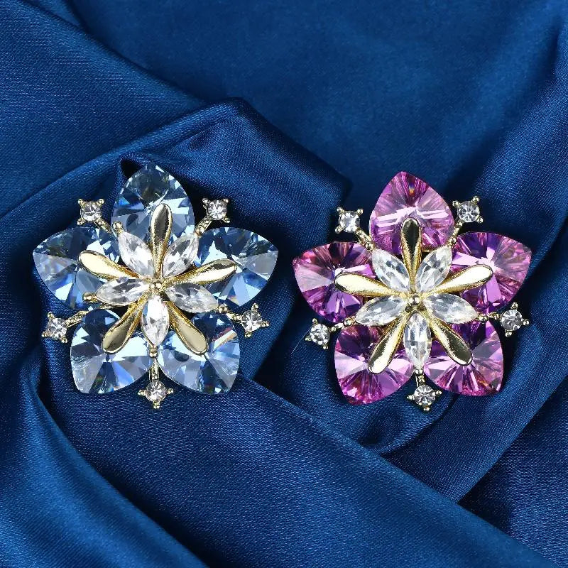 Crystal Peach Blossom Brooch Pin | Floral Jewelry Gift