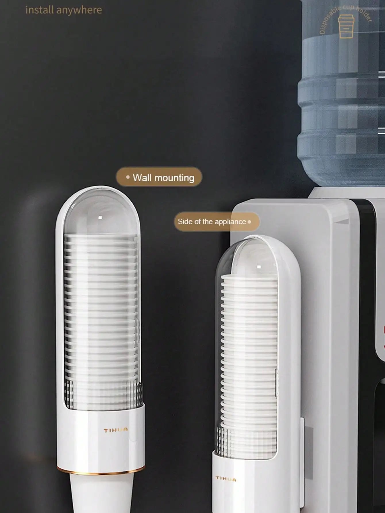 1Pcs Disposable Paper Cup Dispenser Pull Type Plastic Cup Holder Anti-Dust Storage Rack Office Home Organizer Peaceful Pleasures Health and Wellness