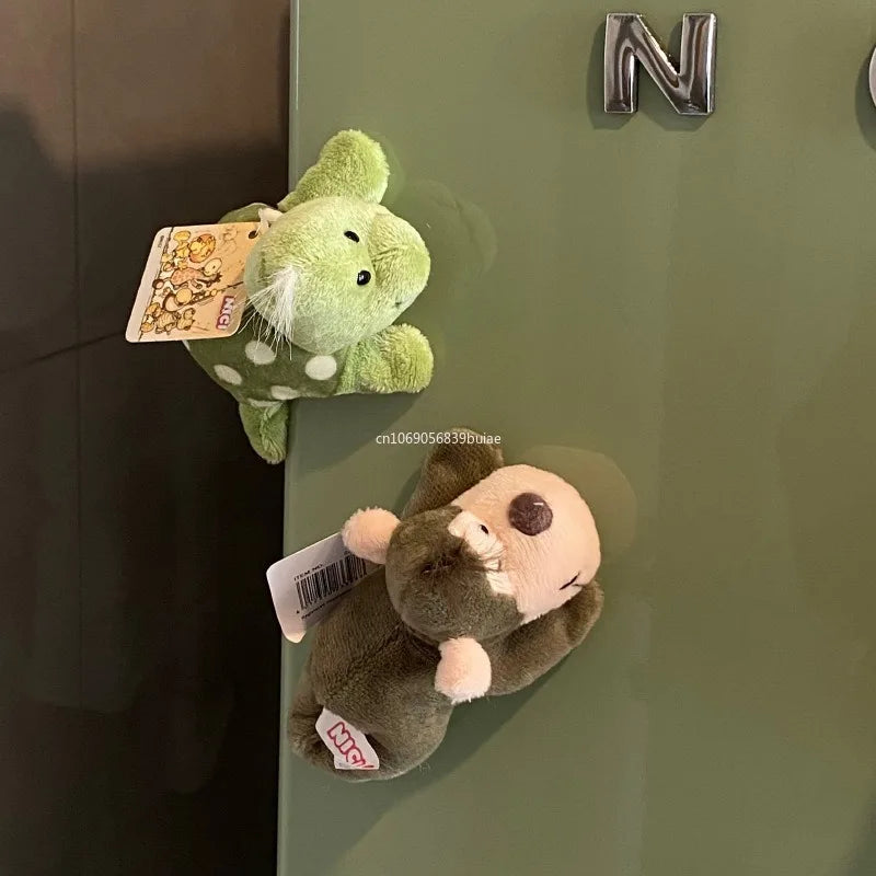 1PCS Plush Animals Fridge Magnets Cute Design Easy To Stick Fridge Stickers Multifunctional Strong Magnet Refrigerator Magnet Peaceful Pleasures Health and Wellness
