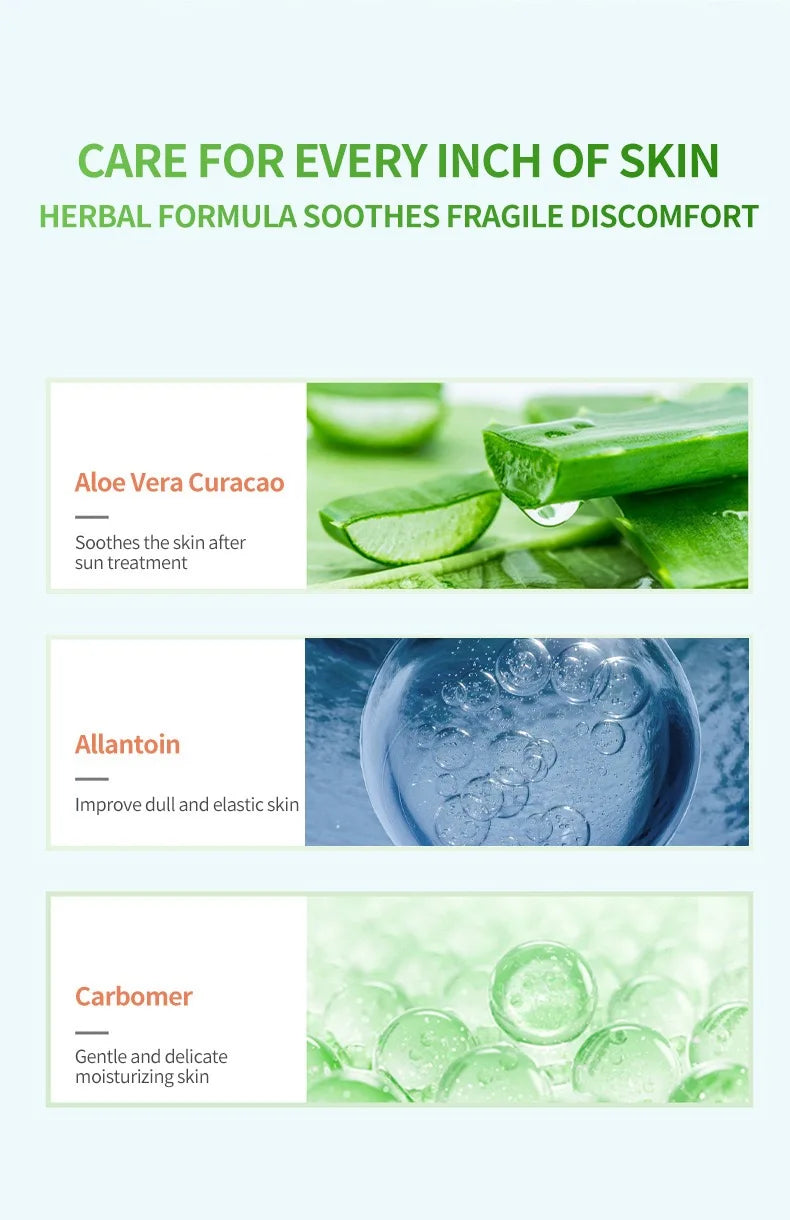 "Pure Aloe Vera Gel (300G) - 99% Natural for Face, Hair & Body, Sunburn Relief & Hydration, Non-Sticky" Peaceful Pleasures Health and Wellness