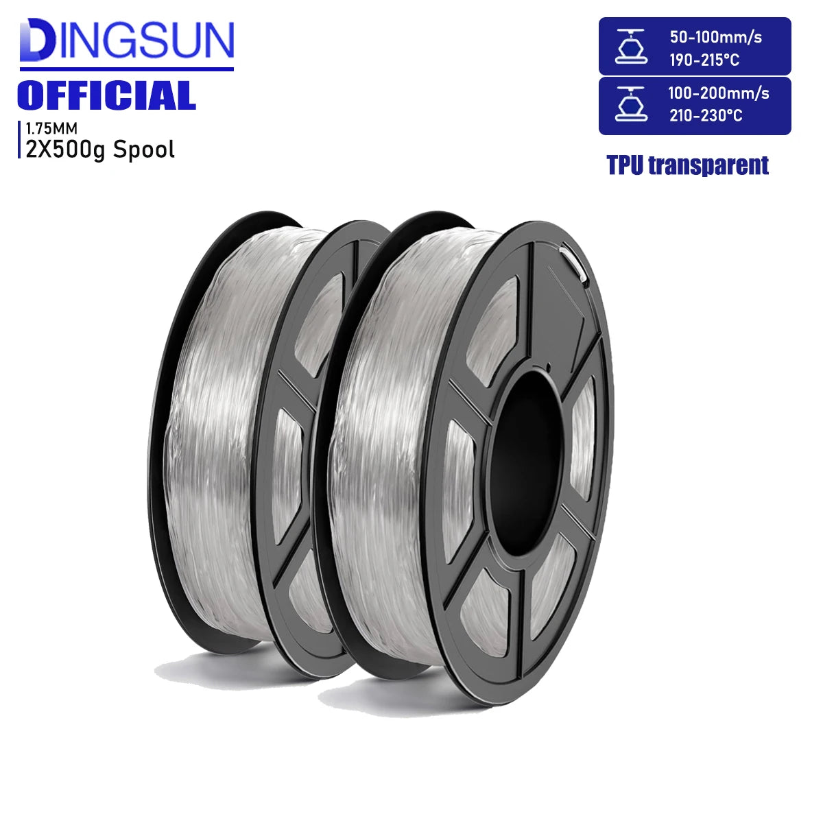 3D Maliang 95A TPU Filament 1.75mm | 2×500G Bundle (1KG)