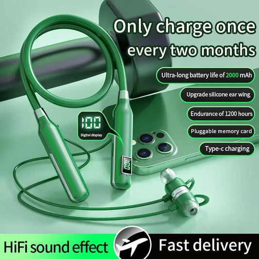 Wireless Headphones Bluetooth 5.3 Neckband Earphones Magnetic Sports BT7 Waterproof Earbuds Headset With Mic SD Card Mode Peaceful Pleasures Health and Wellness