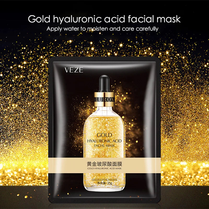 BIOAOUA 24K Gold Hyaluronic Acid Sheet Mask – 10 Pack