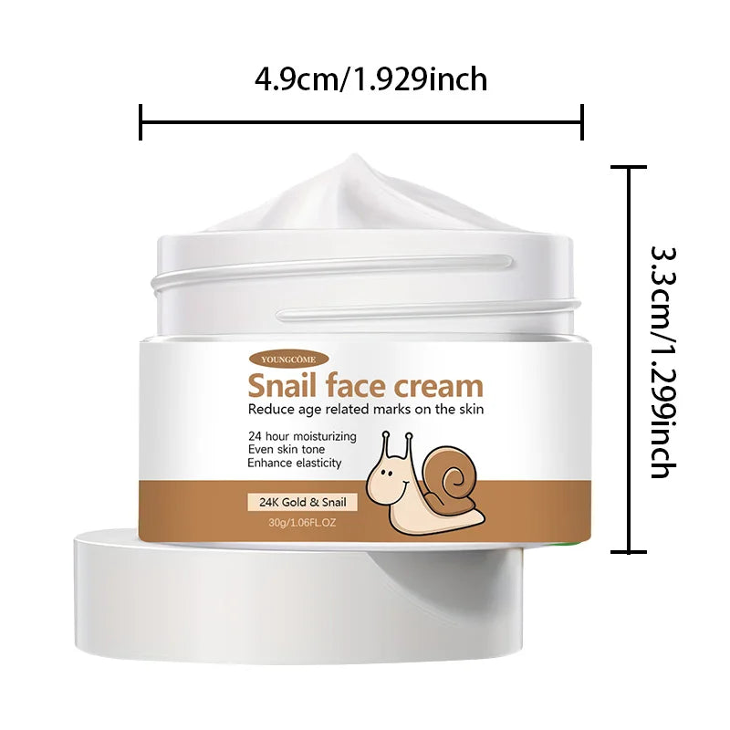 Korean Snail Essence Cream Collagen Anti Wrinkle Facial Skin Care Moisturizing Hyaluronic Acid Moisturizer Nourishing Whitening Peaceful Pleasures Health and Wellness 30g