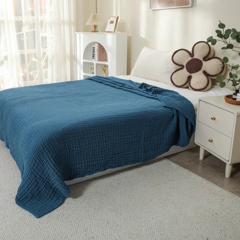 Battilo 6-Layer Muslin Cotton Throw Blanket | Boho Sofa & Bed