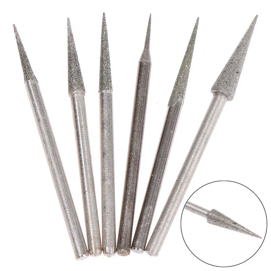 6-Piece Diamond Grinding Burr Set 1–4mm | Engraving Carving Bits Diamond Grinding Burrs Oasis Select