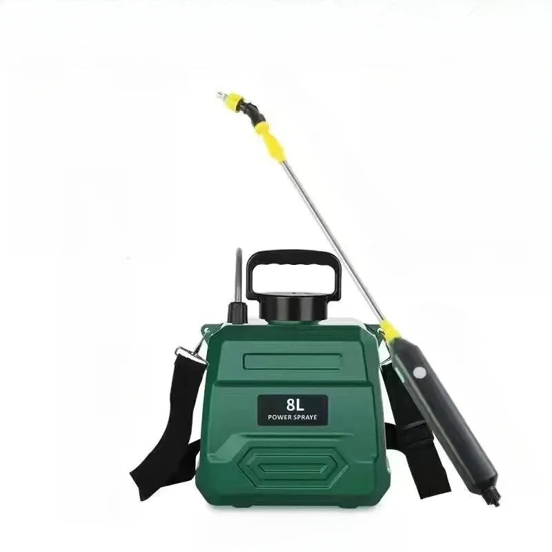 High-Pressure Agricultural Sprayer Lithium Battery 8L Backpack Pesticide Sprayer New Disinfection Irrigation Electric Sprayer Peaceful Pleasures Health and Wellness green