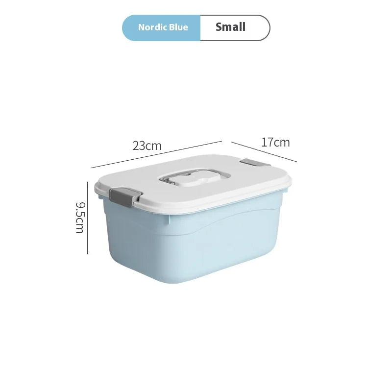 Large Plastic Storage Bins with Lids, Foldable Handled Organizer Box for Clothes Toys Snacks, Big Household Storage Container Peaceful Pleasures Health and Wellness blue S