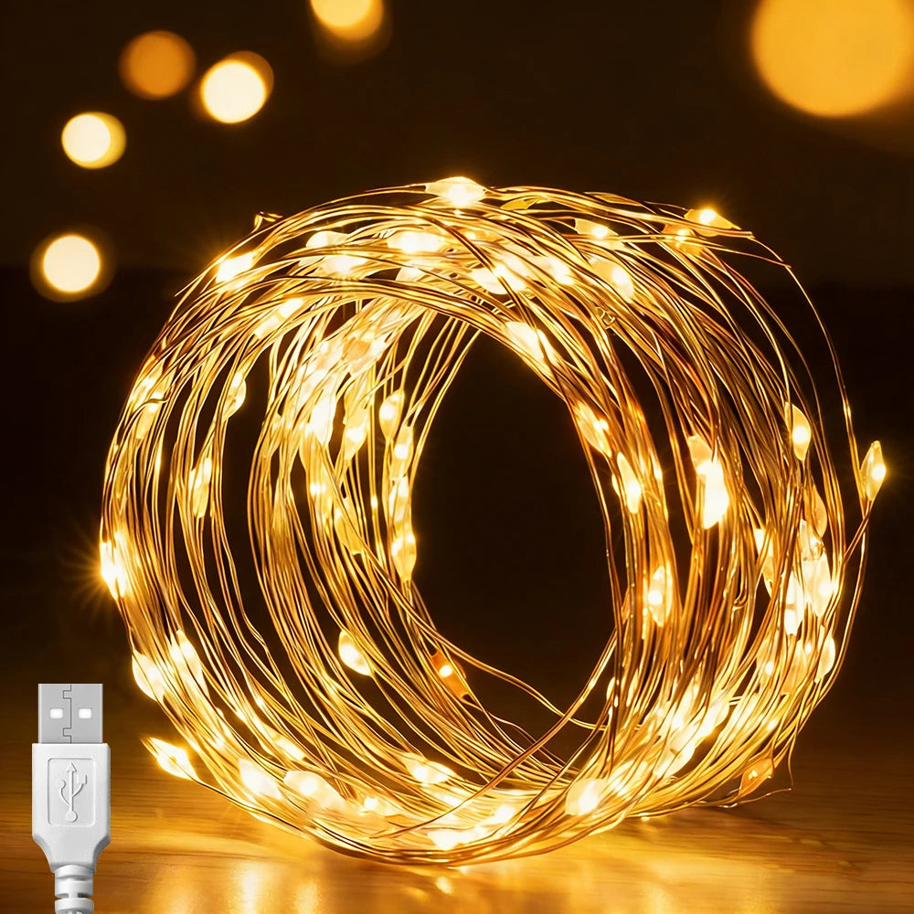 RUNTOIN 20m 200 LED USB Fairy String Lights | Waterproof Copper