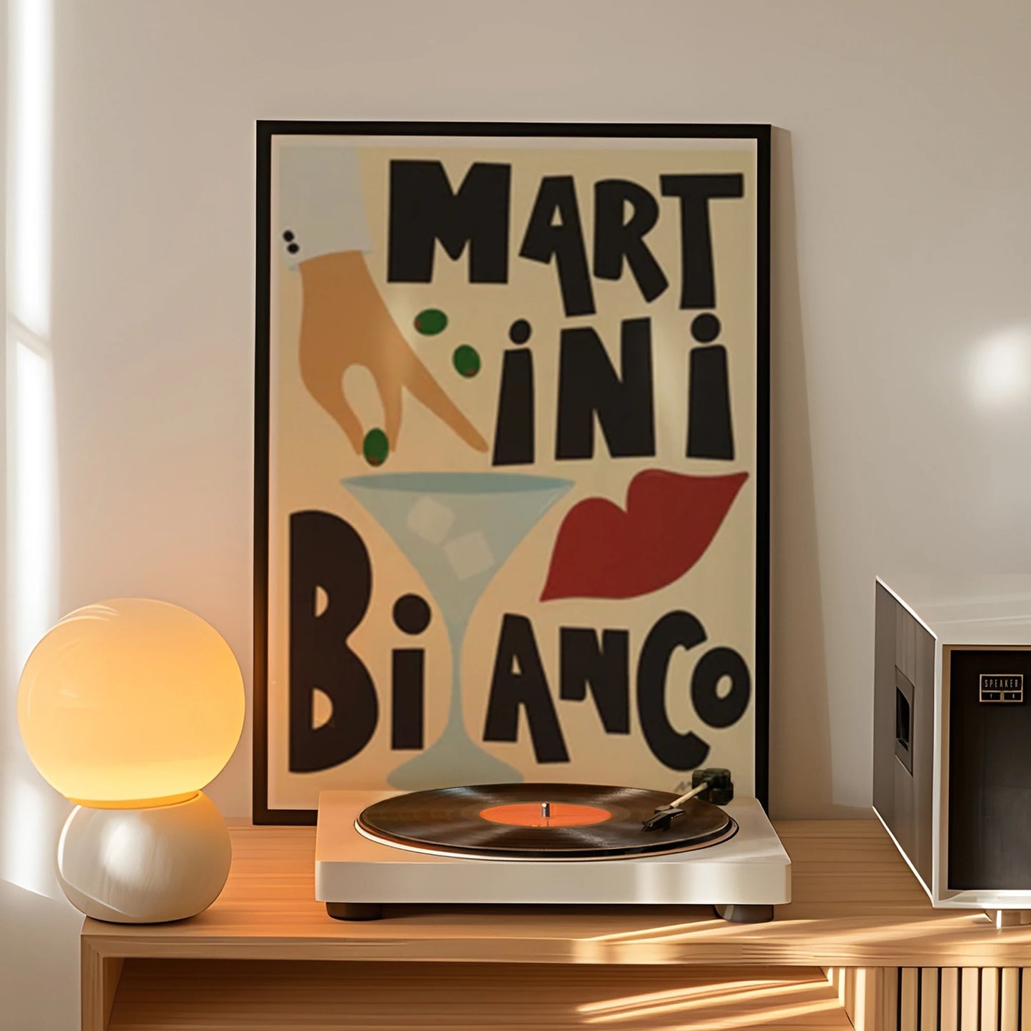 Modern Abstract Martini Bianco Canvas Wall Art Print | Home Decor