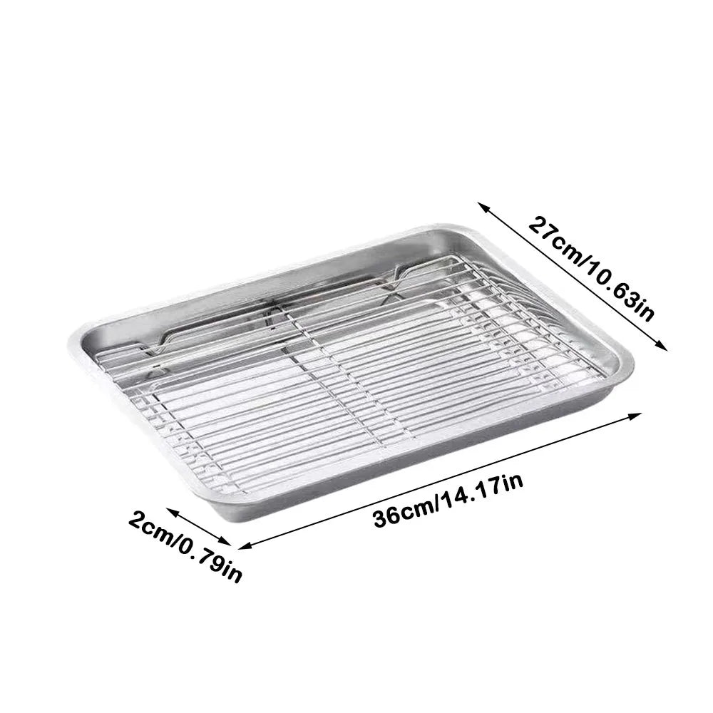 Stainless Steel Baking Pan with Cooling Rack | 4 Sizes