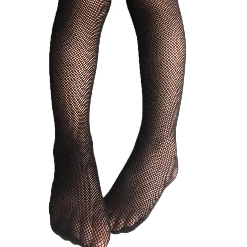 Girls Black Mesh Pantyhose Tights | Kids Stockings Ages 5–13
