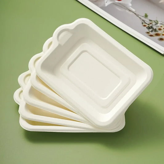 100-Pack Biodegradable Square Disposable Paper Plates | Eco Cake Disposable Paper Plates Oasis Select