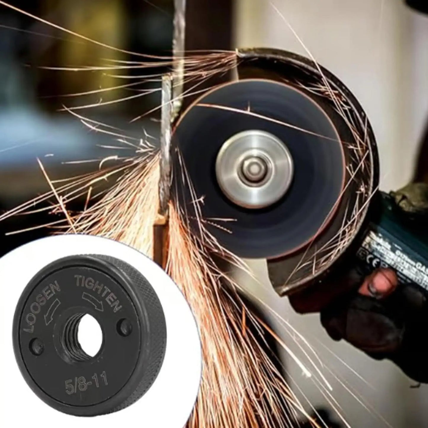 Angle Grinder Self-Locking Flange Nut | 5/8"-11 Alloy Steel