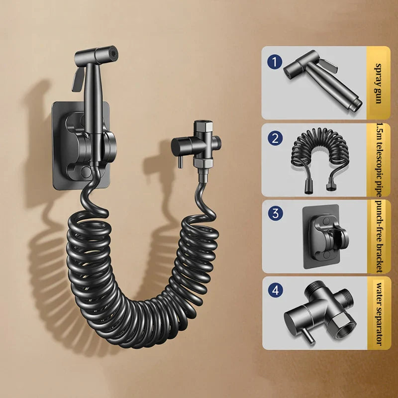 High Pressure Toilet Sprayer Gun – 1 In 2 Out Corner Valve