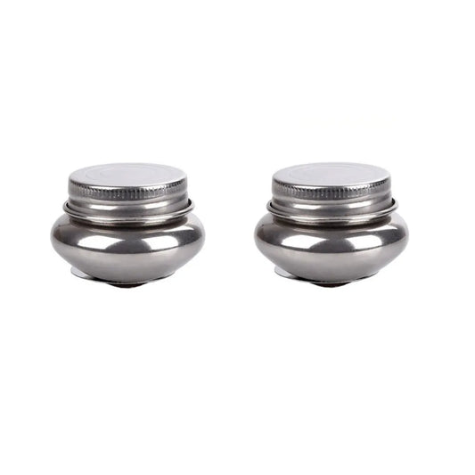Stainless Steel Painting Oil Pot with Lid – Single & Double Hole Painting Oil Pot Peaceful Pleasures Health and Wellness 2Pc Single Hole