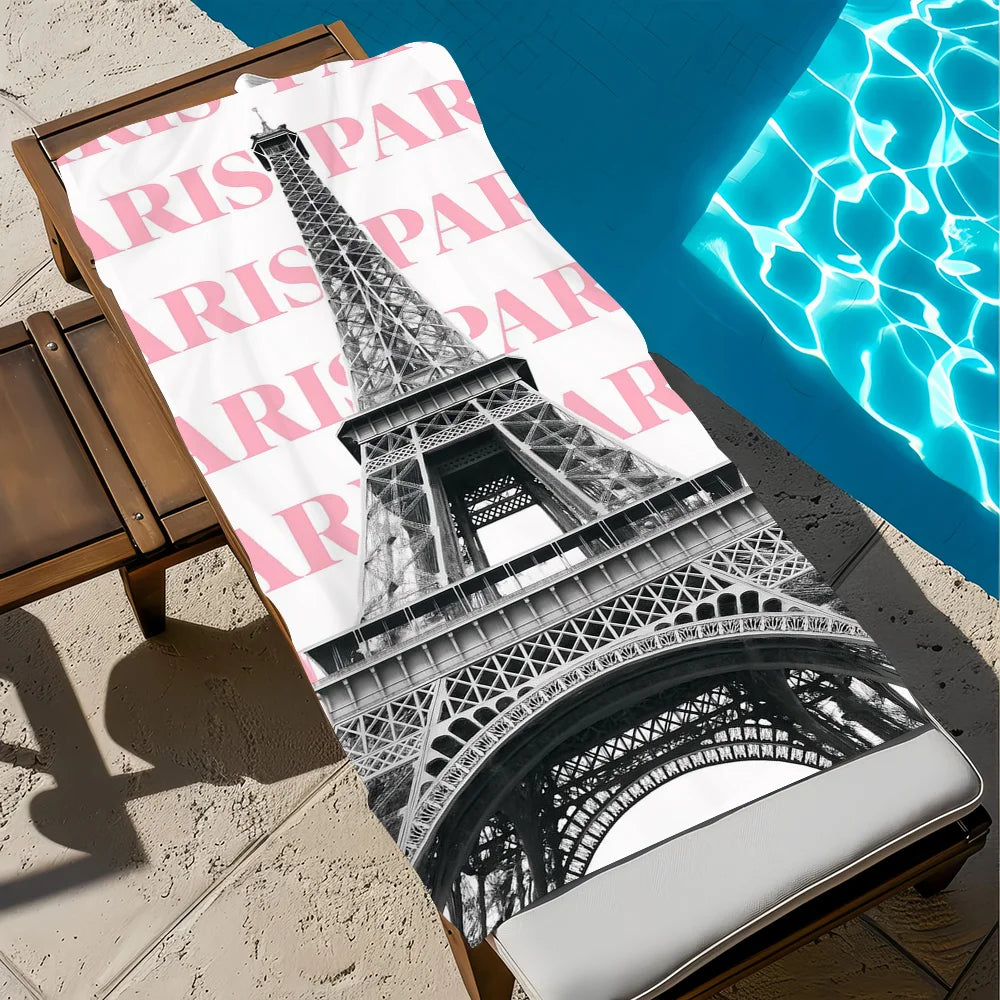 Paris Architecture Quick-Dry Beach Towel | Travel & Pool Towel Quick-Dry Beach Towel Peaceful Pleasures Health and Wellness z3 STJ70x140CM
