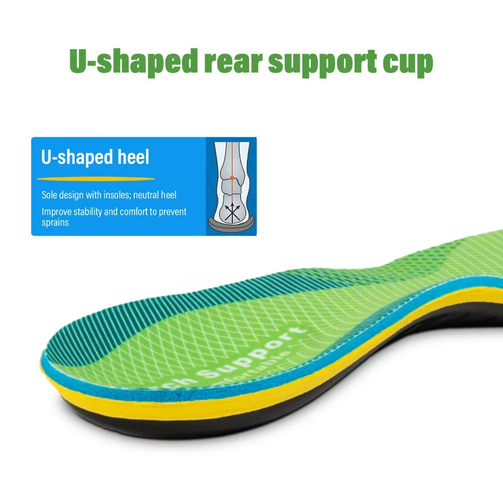 1Pair Anti-slip Corrective Sports Insoles Arch Support Ortchopedic Insoles Gel Shock Absorption Sole Pads for Men Women Peaceful Pleasures Health and Wellness