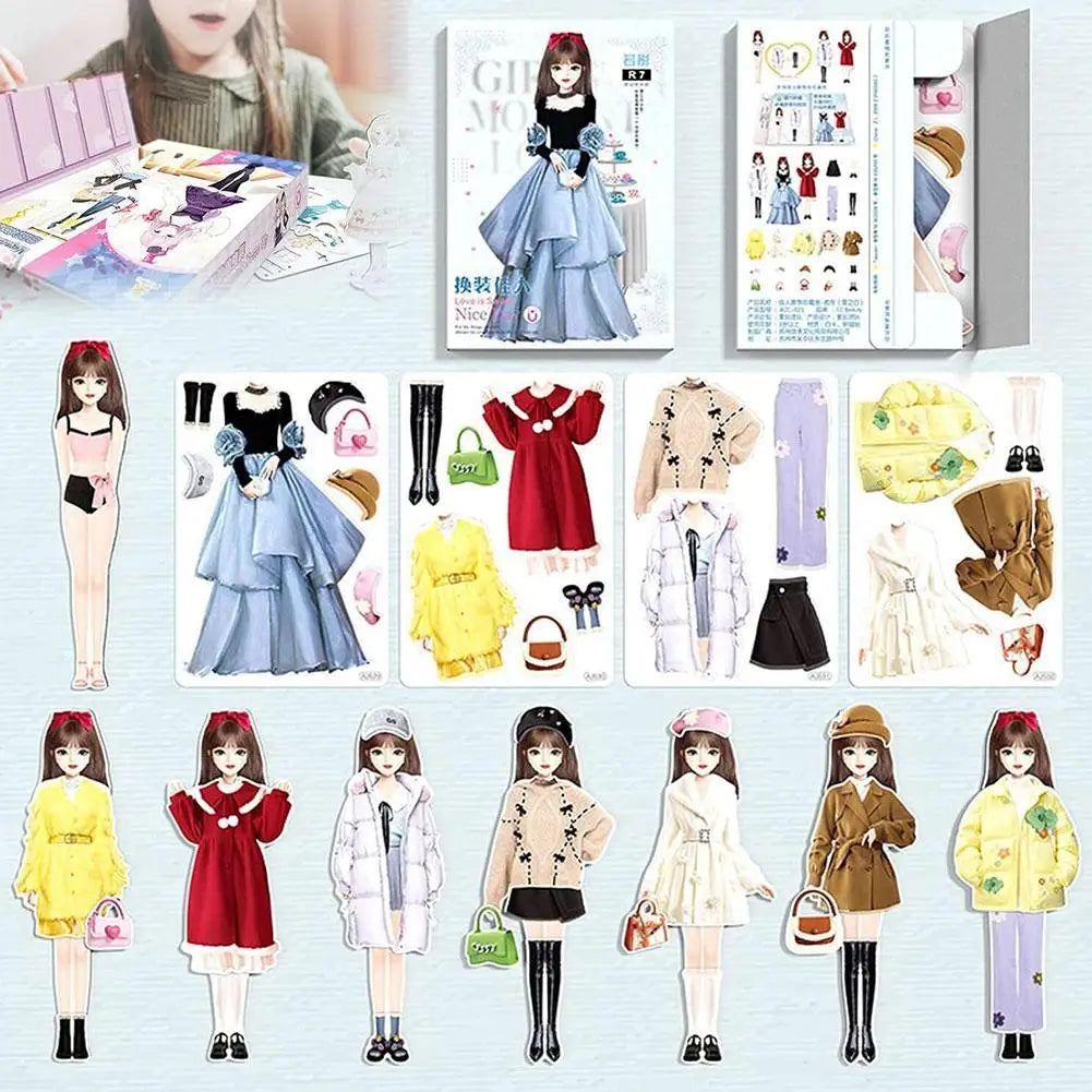 Magnetic Princess Dress Up Doll Set – DIY Sticker Toy for Kids