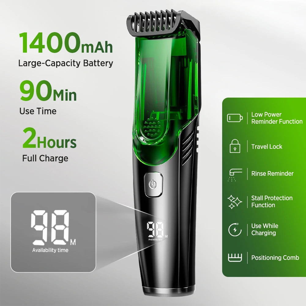Cordless Hair Clippers for Men Beard Trimming R-Blade Fast Charging Hair Cutting Machine Rechargeable 1-20mm Adjustable Length Peaceful Pleasures Health and Wellness