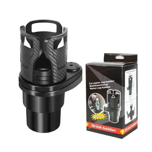 360° Rotating Dual Car Cup Holder | Carbon Fiber Texture Car Cup Holder Peaceful Pleasures Health and Wellness Default Title