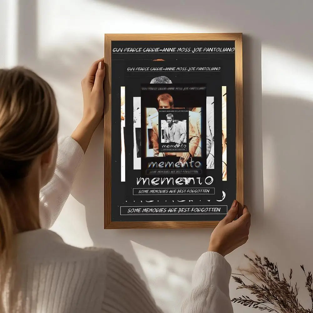 Movie M-Memento Poster HD Self Adhesive Waterproof Wall Art Ideal for Home Office Dorm Bedroom Great Gift Peaceful Pleasures Health and Wellness White5 40X50cmNoframe