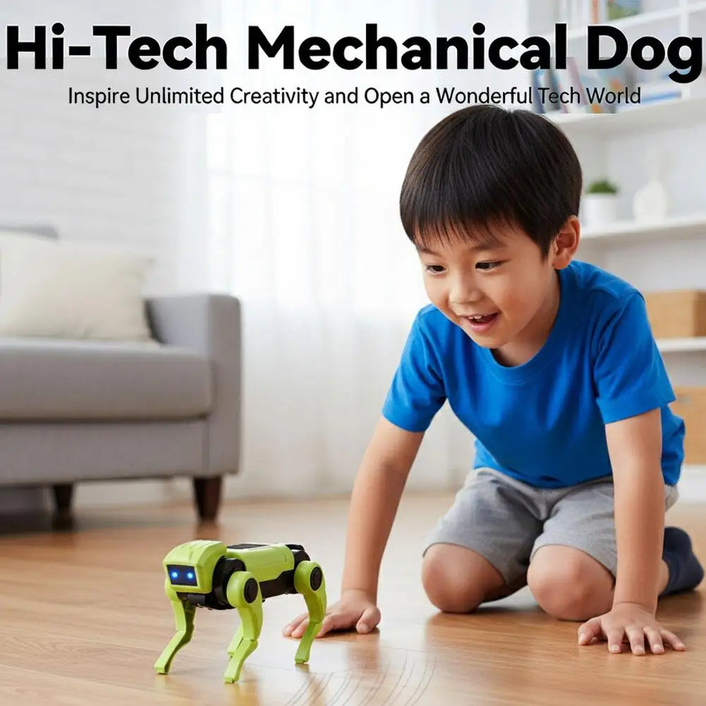 Mechanical Dog Science Education Experiment Electric Bionic Robot Dog Four-legged Robot Mini Toy（Batteries Not Included ） Peaceful Pleasures Health and Wellness