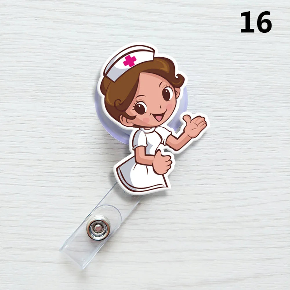 Nurse Exhibiton ID Name Card Badge Reel Doctor Clips Office Supplies Card Holder Clip Badge Holder Clip Name Card Holder Peaceful Pleasures Health and Wellness 16