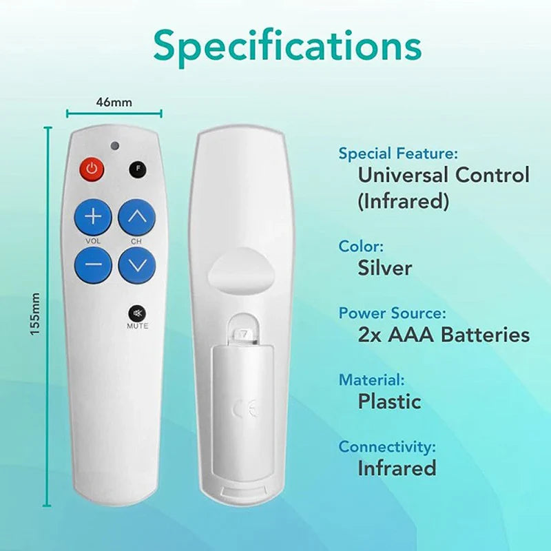 7-Button Universal IR Learning Remote Control | TV DVD STB