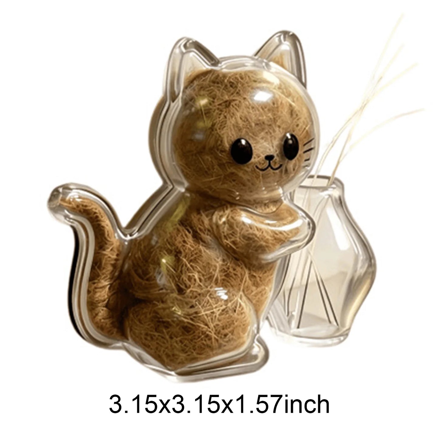 Magnetic Cat Whiskers Holder Clear Pet Fur Keepsake Storage Fridge Magnet Cat Shape Memorial Ornament Box For Cat Owner Peaceful Pleasures Health and Wellness
