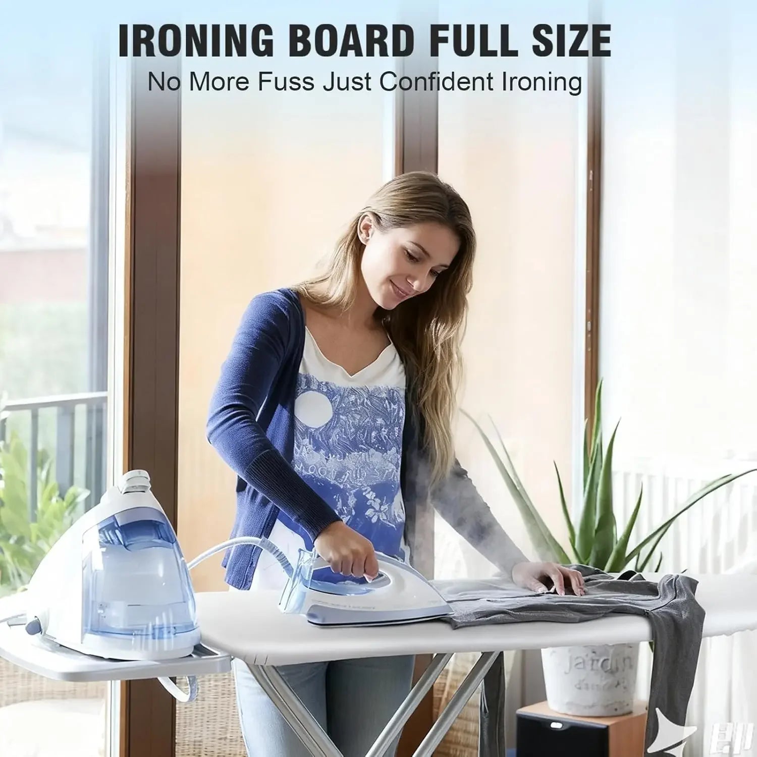 Adjustable Height Foldable Ironing Board with Cover & Heat Resistant Surface Ironing Accessories Peaceful Pleasures Health and Wellness