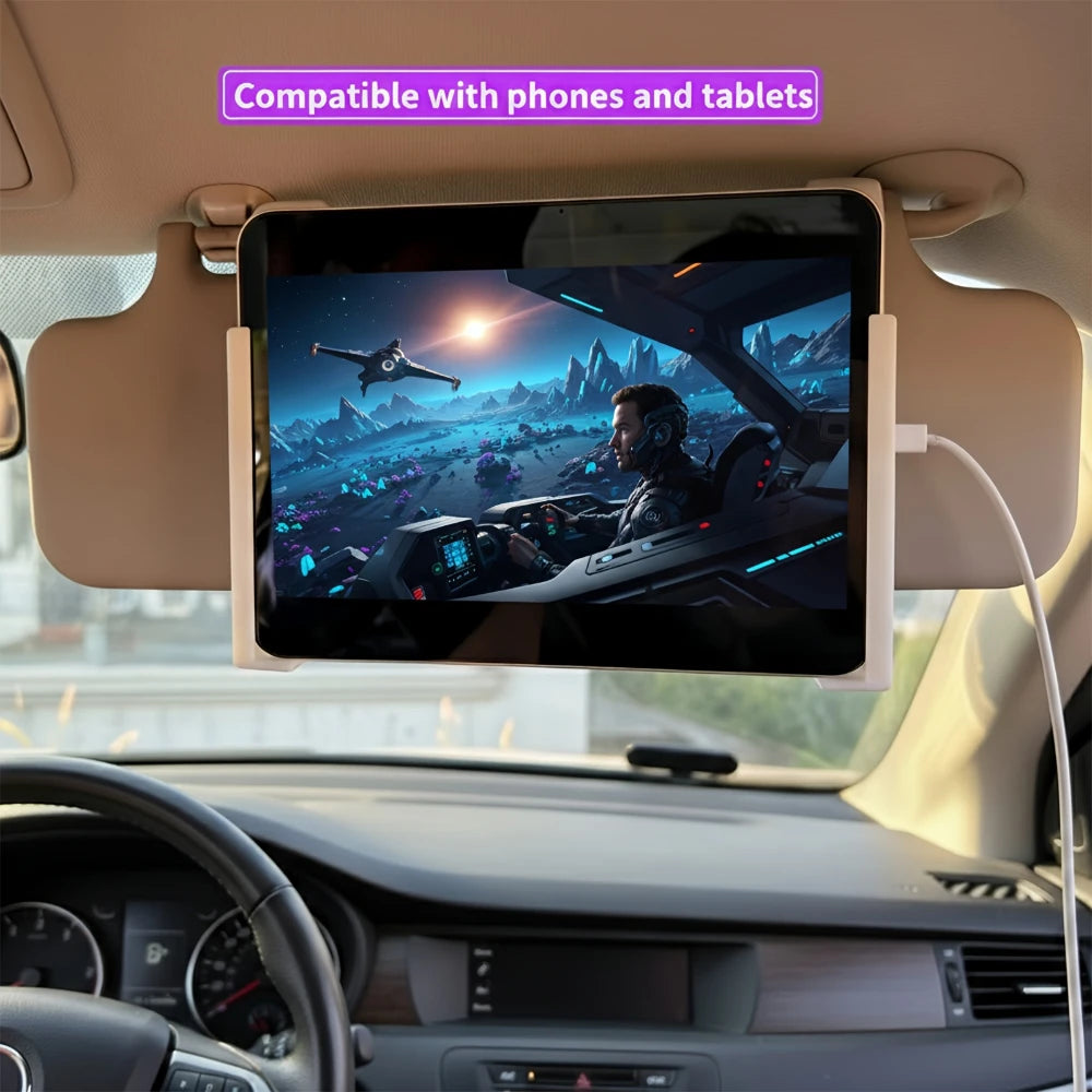 Universal Car Sun Visor Phone & Tablet Holder | L-Clip Mount